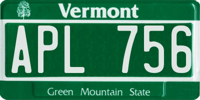 VT license plate APL756