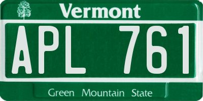 VT license plate APL761