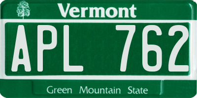 VT license plate APL762