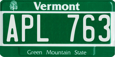 VT license plate APL763