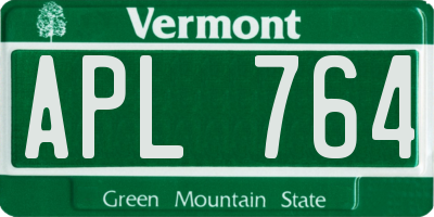 VT license plate APL764