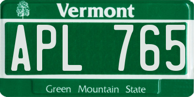 VT license plate APL765