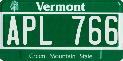 VT license plate APL766