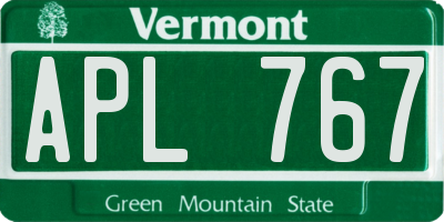 VT license plate APL767