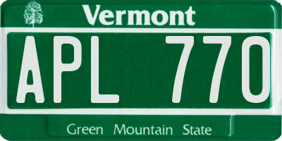 VT license plate APL770