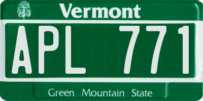 VT license plate APL771