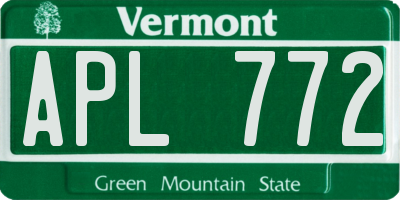 VT license plate APL772
