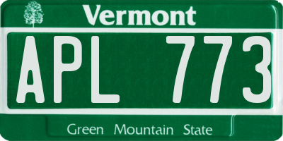 VT license plate APL773