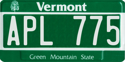 VT license plate APL775