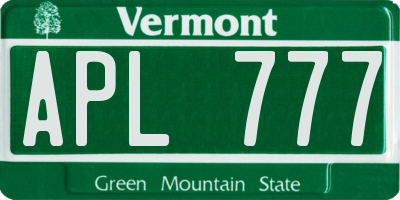 VT license plate APL777