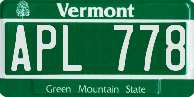 VT license plate APL778