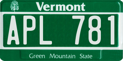 VT license plate APL781