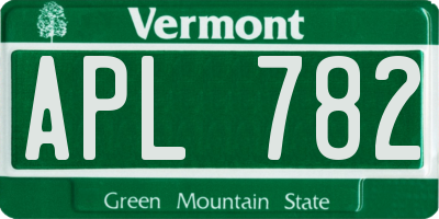 VT license plate APL782
