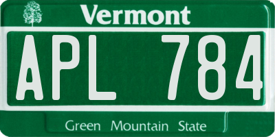 VT license plate APL784