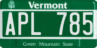 VT license plate APL785