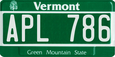 VT license plate APL786