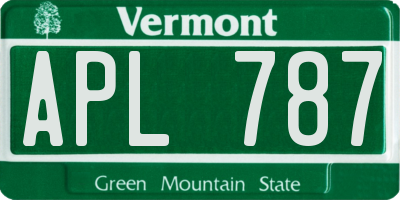VT license plate APL787