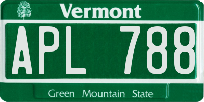 VT license plate APL788