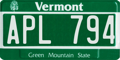 VT license plate APL794