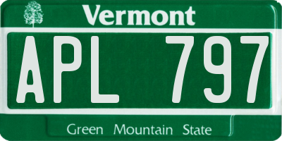 VT license plate APL797