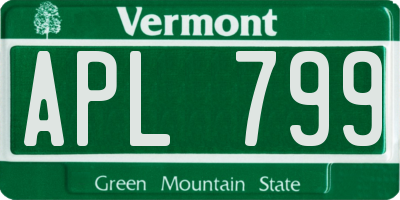 VT license plate APL799