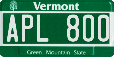 VT license plate APL800