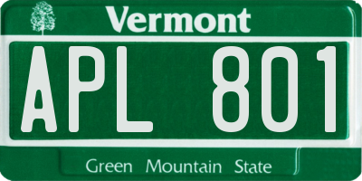 VT license plate APL801