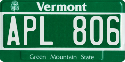 VT license plate APL806
