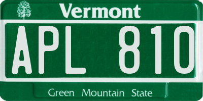 VT license plate APL810