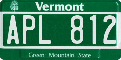 VT license plate APL812