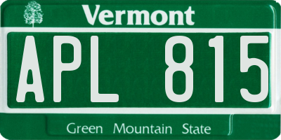 VT license plate APL815