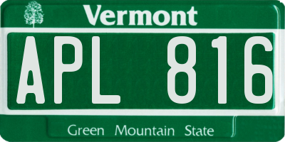 VT license plate APL816
