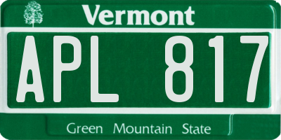 VT license plate APL817