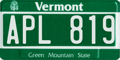 VT license plate APL819