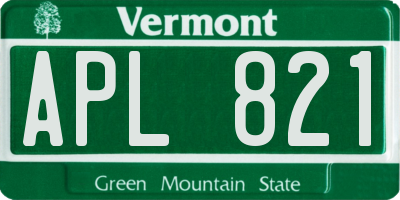 VT license plate APL821