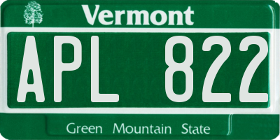 VT license plate APL822