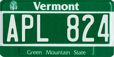 VT license plate APL824