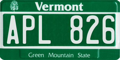 VT license plate APL826
