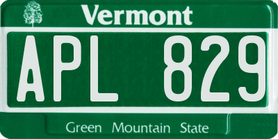 VT license plate APL829