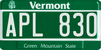 VT license plate APL830