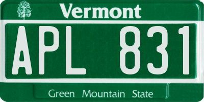 VT license plate APL831