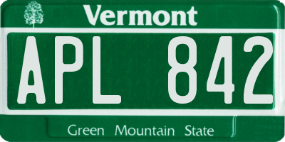VT license plate APL842