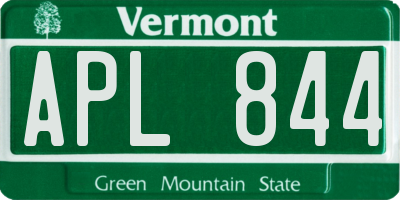 VT license plate APL844