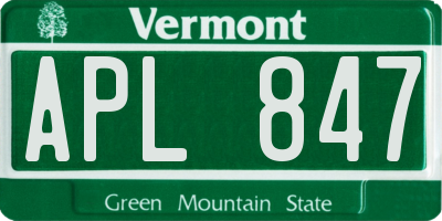VT license plate APL847