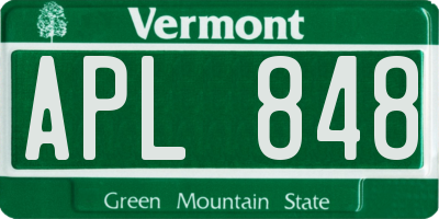 VT license plate APL848