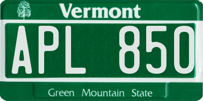 VT license plate APL850
