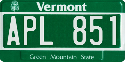 VT license plate APL851
