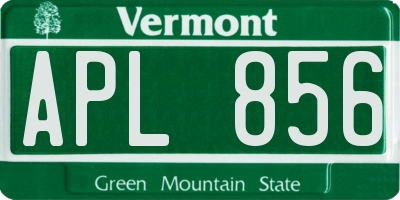 VT license plate APL856