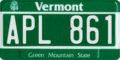 VT license plate APL861