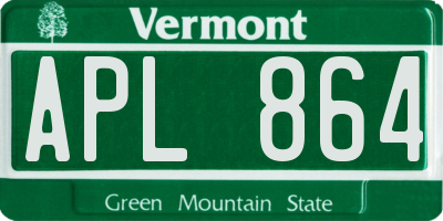 VT license plate APL864